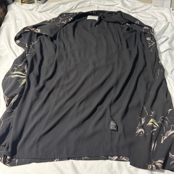 Aritzia Babaton Quincy Black Floral Trench Coat Pockets Tie Closure Size Small - Picture 7 of 14